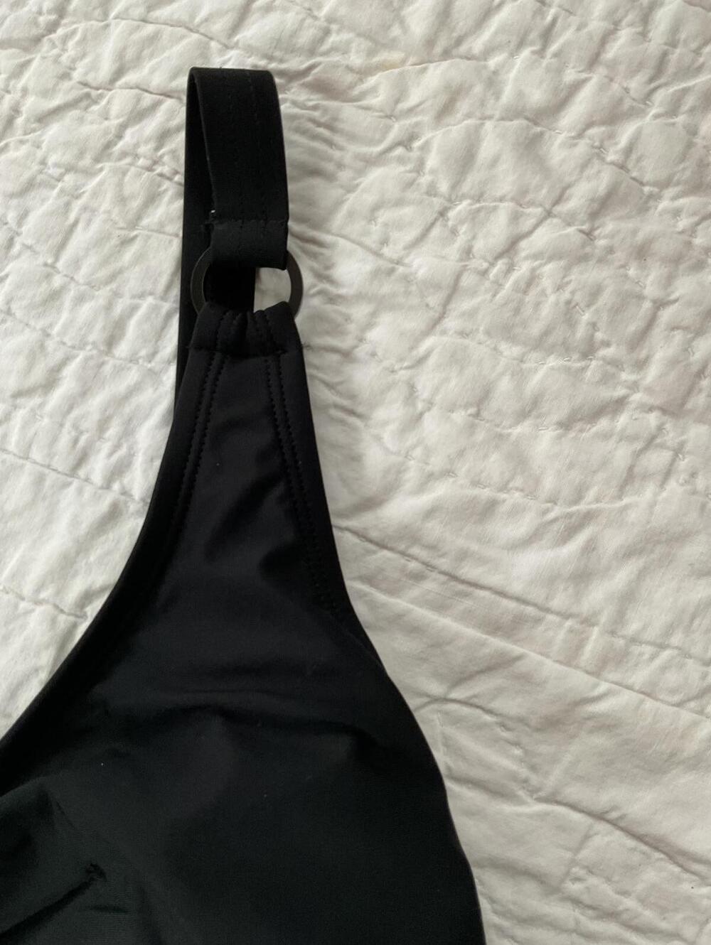 NWT DKNY Black One-Piece Swimsuit with Layered Front Detail Size XXL - Picture 2 of 5